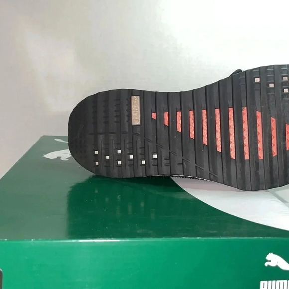 PUMA IGNITE NETFIT TSUGI BLACK/ORANGE SNEAKERS - Picture 3 of 5